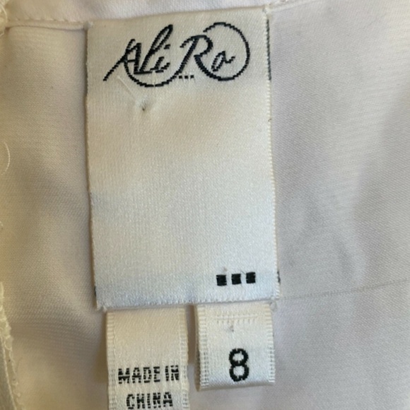 Ali Ro Lace Knot-Front Dress Sleeveless Lined Ivory Sz 8 Roaring 20s #257H - Picture 6 of 7